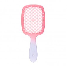 Janeke продувная широкая щетка для укладки волос и сушки феном Superbrush градиент бело-розовая