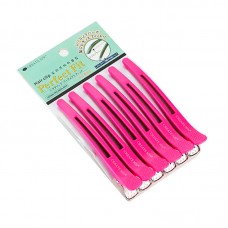 Парикмахерские клипсы-зажимы для волос CREATE ION "утка" плоские пластик/металл 11 см малиновые