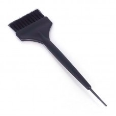Щітка пензлик для нанесення фарби, масок на волосся із пластиковим шпикулем 20 см чорна