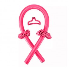 Атласні м'які бігуди для холодної завивки волосся, обруч-джгут для накрутки волосся, шовкова малинова стрічка.