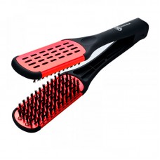 Расческа для выпрямления с натуральной щетиной и керамическим покрытием.