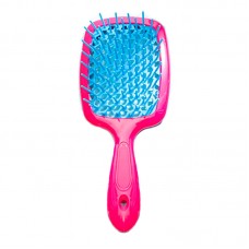 Продувная широкая расческа Janeke для укладки волос и сушки феном Superbrush Plus Hollow Comb малиновый