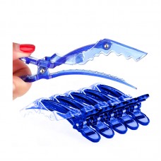 Затискач для волосся пластиковий крокодил, упаковка 6 шт.