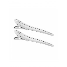 Перукарські кліпси-затискачі для волосся "Акула" пластикові, білі