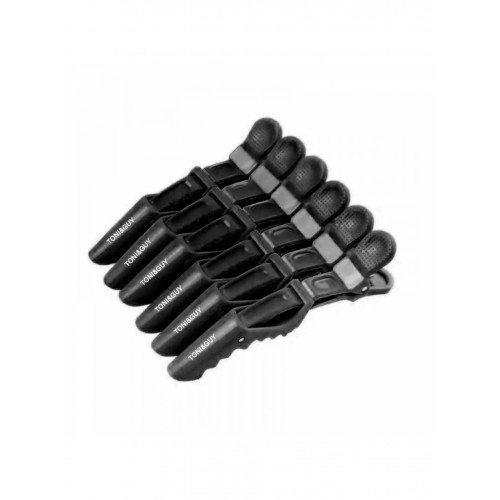 Зажимы-крокодилы TONI&amp;GUY пластиковые (упаковка 6 шт) черные