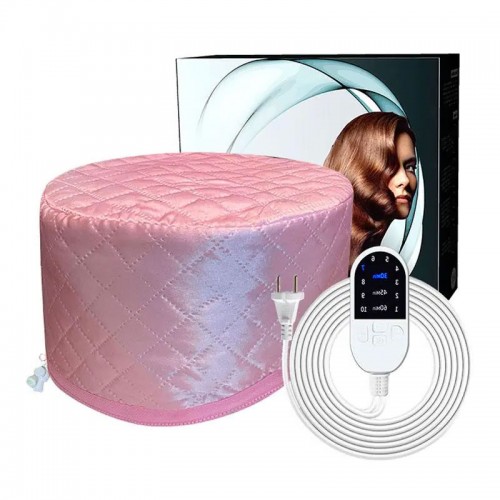 Электрическая термошапка сушуар Happy Hair Lux Spa Cap для масок, ламинирования и лечения волос, розовая