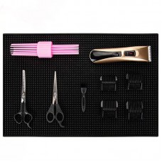 Термостійкий килимок для плойки, праски гумовий перукарський (45*30 см) чорний